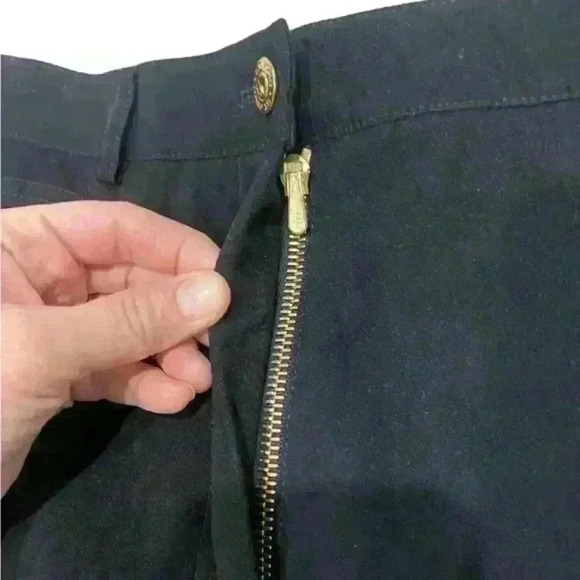 Vintage ST JOHN SPORT by Marie Gray Black Faux Suede Straight Pants Poly Blend 6 - Picture 3 of 12